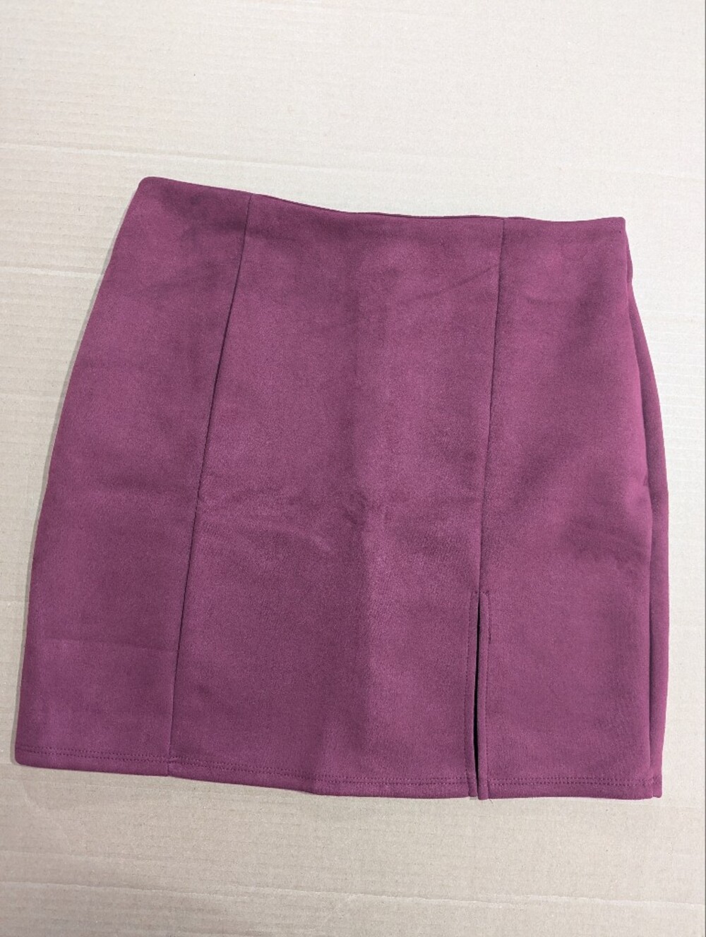 Windsor Burgundy Wine Faux Suede Mini Skirt Sz L *NWT Fall Autumn Cute